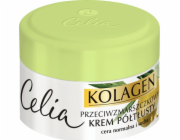 Celia Collagen series Polotučný krém proti vráskám pro normální a suchou pleť Olivový 50 ml