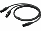 Kabel Procab  PRA736/1.5 Samec XLR - 2 x Samice XLR, Ultr...