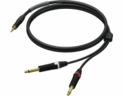 Kabel Procab  PRA713/3 3,5 mm samec stereo - 2 x 6,3 mm Jack samec mono - UltraFlex 3 m