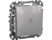 Tlačítko Schneider Electric Sedna Design Light stříbrné hliníkové SDD113132