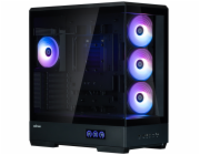 Zalman skříň P50 DS / Middle Tower / 4x120mm ARGB fan / 2x USB 3.0 / USB-C / panoramatická / černá