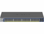 NETGEAR Smart GS752TXP - V3 - přepínač - L3 Lite - inteligentní - 48 x 10/100/1000 (PoE+) + 4 x SFP+ - desktop, Lze montovat do rozvaděče - PoE+ (380 W)
