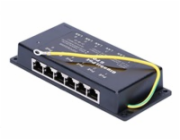 POE injektor aktivní/pasivní - 6x 1 Gb/s, stíněný, 802.3af/at