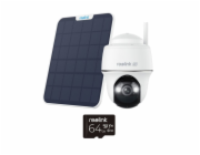 REOLINK bezpečnostní kamera Argus B440, 2.4 GHz, USB-C, Solární panel, 64GB, bílá