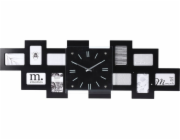 Home Styling Collection Nástěnné hodiny s 10 černými fotorámečky, 80 x 4 x 26 cm