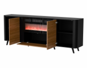 Cama Komoda Volare 200 x 39 x 75 cm černá/ořech + krb