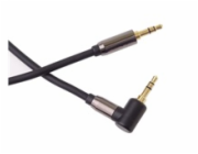 HQ kjqmm3-90 PremiumCord HQ stíněný kabel stereo Jack 3.5mm - Jack 3.5mm zahnutý 90° 3m