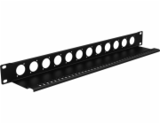 Caymon  BP112T Maskovací panel pro 19" rackové skříně s policí pro odlehčení tahu, 12x D, 1 HE