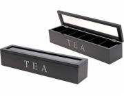 Krabička na čaj dřevěná 6 přihrádek TEA KO-C37800110