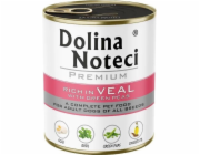 DOLINA NOTECI Premium bohatá na telecí s zeleným hráškem – mokré krmivo pro psy – 800g