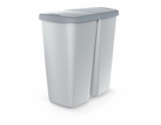Odpadkový koš Prosperplast COMPACTA Q DUO, 45 l popelavá se světle šedým víkem