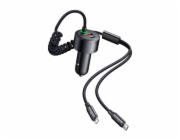 Mcdodo CC-0370 car charger, USB-C, Lightning, 120W, retractable cables