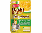 INABA CAT Dashi Delights Silky Broth Kuřecí s tuňákem & mušlí - pochoutka pro kočky - 40g