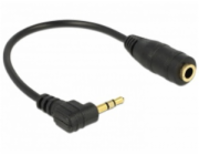 Delock audio stereo kabel 2,5 mm samec pravoúhlý na 3,5 mm samice,3 pin 14 cm