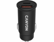 CANYON auto nabíječka C-30, 1x USB-C + 1x USB-A (PD 30W/QC 3.0 18W), vstup 12V-24V