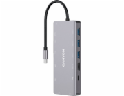 CANYON replikátor portů DS-12 13v1, 1xUSB-C PD 100W, 2xHDMI (4K), VGA, 4xUSB-A, RJ45 Gb, 3.5mm jack, SD/micro čtečka