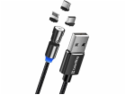 Colorway Nabíjecí Kabel 3v1 Lightning+MicroUSB+USB-C/ Mag...