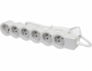 LEGRAND Revolution prodlužovací přívod 6x2P+T, kabel 3m, bílá-světlé šedá