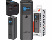 CANYON powerbanka PB-2010, 27000mAh, 2x USB-C 140W PD3.1, 1x USB-A QC 3.0, display, tmavě šedá