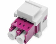 Digitus LWL Kupplung, Duplex, LC > LC Buchse, Multimode OM4 (violett, inkl. Keystone-Rahmen)