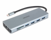 DICOTA Dokovací stanice 13 v 1 s USB-C, 4K HDMI/DP, PD 100 W