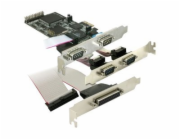 Delock PCI Express card 4 x serial, 1x parallel - Paralelně-sériový adaptér - PCIe - RS-232 - 4 porty + 1x paralelní port