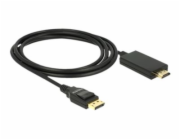 Delock - Kabel adaptéru - DisplayPort s piny (male) do HDMI s piny (male) - 2 m - trojnásobně stíněná kroucená dvoulinka - černá - pasivní