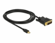 Delock - Kabel adaptéru - jeden spoj - Mini DisplayPort (M) do DVI-D (M) - DisplayPort 1.1 - 2 m - pasivní, křídlové šrouby - černá