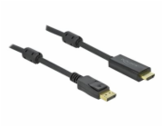 Delock - Kabel adaptéru - DisplayPort s piny (male) zamykací do HDMI s piny (male) - 1 m - trojnásobně stíněný - černá - podporuje 4K, aktivní