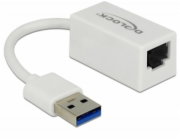 Delock Adaptér Super Speed USB (USB 3.1 Gen 1) s USB Typ-A samec > Gigabit LAN 10/100/1000 Mbps kompaktní bílá