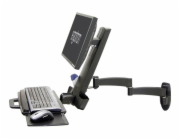 Ergotron 200 Series - Montážní sada (kloubové rameno, přihrádka pro klávesnici s levou/pravou přihrádkou pro myš, držák na skener čárových kódů) - pro LCD displej / PC vybavení - ocel - černá - veliko