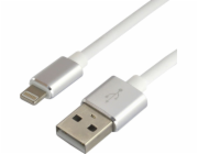 everActive USB Lightning kabel 1 m - bílý, silikonový, podpora rychlého nabíjení, 2,4 A - CBS-1IW