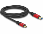 Delock - USB kabel - 24 pin USB-C (M) do USB typ A (M) - 2 m - rychlost prenosu dat až 10 Gbps, pozlacené kontakty - cerná/cervená