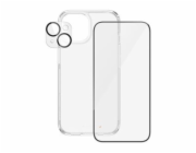PanzerGlass - Balení 3 v 1 - sada chránice obrazovky / objektivu / zadní strany pro mobilní telefon - sklo - barva rámu cerná - pro Apple iPhone 15