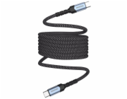 Swissten magnetický datový kabel samonavíjecí usb-c / usb-c 1 m