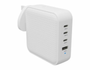Targus HyperJuice - Síťový adaptér - GaN - 100 Wh - QC 3.0, Power Delivery 3.0 + PPS - 4 výstupní konektory (USB, 3 x USB-C) - bílá