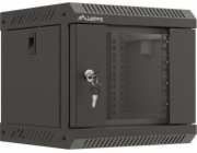 LANBERG RACKOVÁ SKŘÍŇ 10" NÁSTĚNNÁ 4U/300X300 (v rozloženém stavu) S PROSKLENÝMI DVEŘMI ČERNÁ 