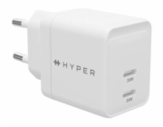 HyperJuice - Síťový adaptér - GaN - 35 Watt - QC 3.0, Power Delivery 3.0 + PPS - 2 výstupní konektory (USB-C) - bílá - Evropa