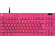 Logitech G PRO X RAPID - Klávesnice - TKL - podsvícení - USB - QWERTY - US mezinárodní - klávesový spínač: Linear - růžová