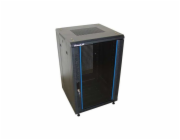 XtendLan 15U/600x600 stojanový, černý, skleněné dveře, perforovaná záda