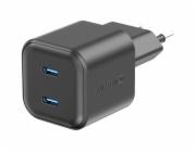 Swissten síťový adaptér gan 2x usb-c 20w power delivery černý