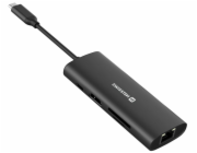 Swissten usb-c hub 8-in-1 (usb-c 100w, hdmi 4k, lan rj45, 2x usb-a, 1x usb-c 5gbps, sd, micro sd) aluminium
