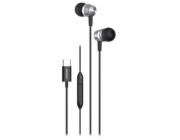 Swissten usb-c sluchátka metallic černá