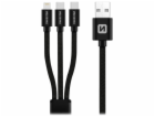 Swissten datový kabel textile 3in1 1,2 m černý (lightning...