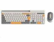 CANYON HSET-W5 bezdrátový SET CS klávesnice + optická myš, 2,4 Ghz, 105 kláves, béžový