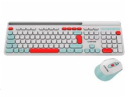 CANYON HSET-W5 bezdrátový SET CS klávesnice + optická myš, 2,4 Ghz, 105 kláves, bílý