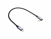Akyga Angle Kabel USB-C / USB-C 30cm AK-USB-53 60W Mesh