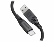 Swissten datový kabel soft silicone usb / usb-c 0,4 m černý