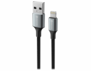 SWISSTEN DATOVÝ KABEL TEXTILE II USB / LIGHTNING 1,5 M ČERNÝ