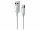 Swissten datový kabeltextile ii usb / usb-c 1,5 m bílý